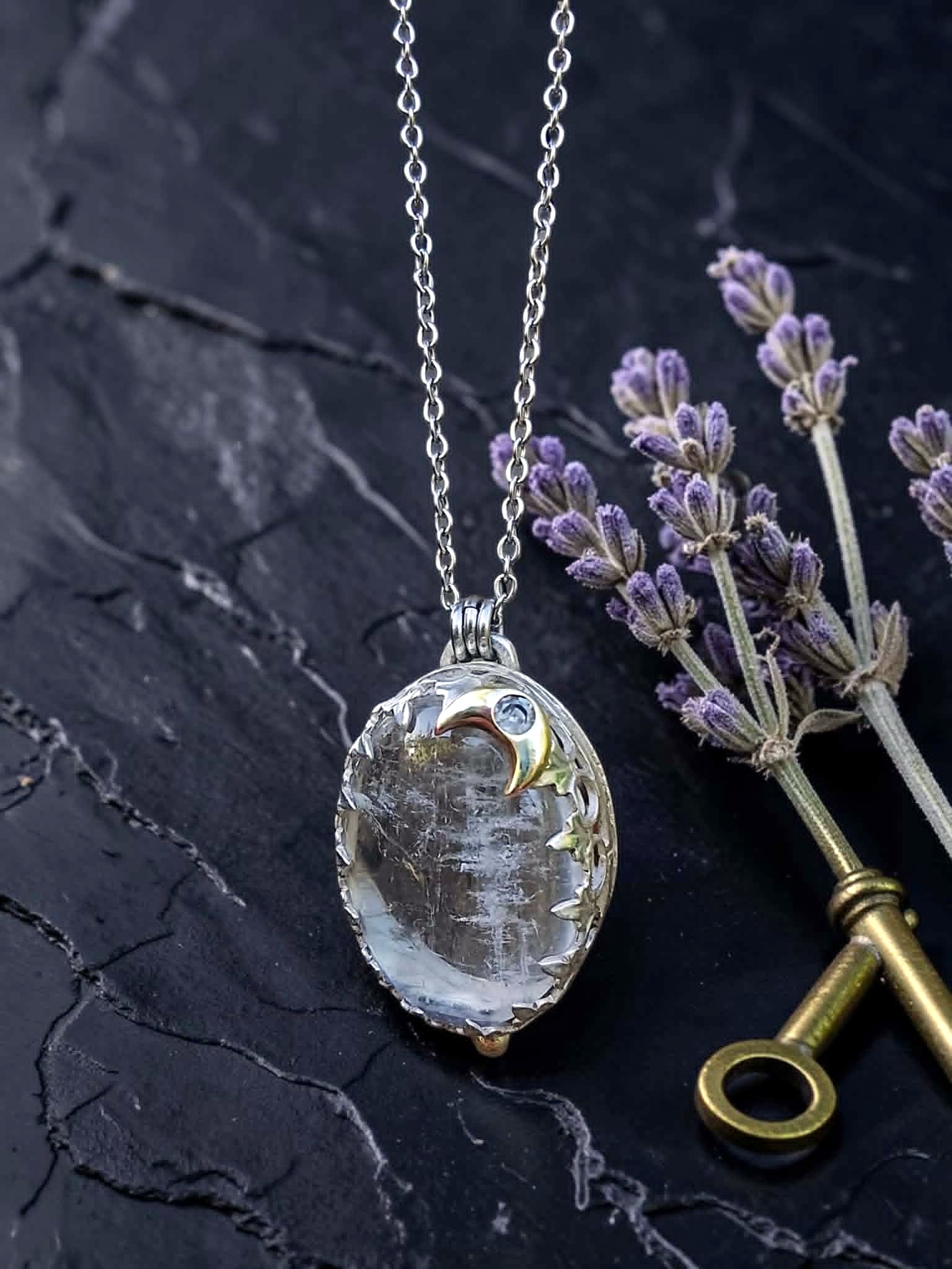 Collier "Loupe féérique" en argent et cristal de roche – Image 3